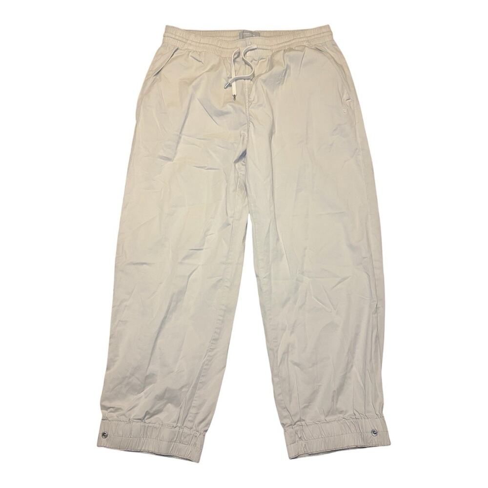 Everlane Joggers Womens XL Khaki Beige Organic Cotton Utility Stretch Wide Leg
